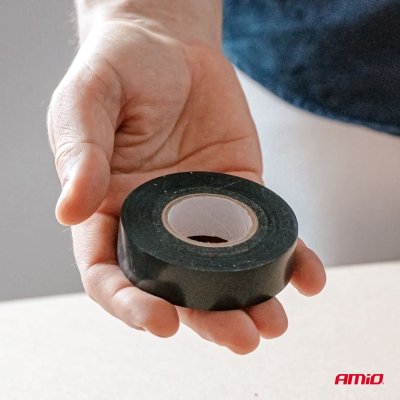 Sort tape 18mm x 20m (1 stk) AMIO-02464