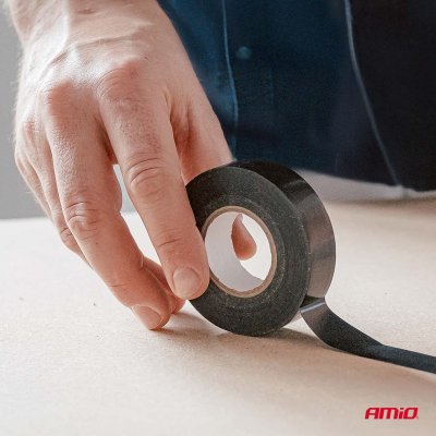 Sort tape 18mm x 20m (1 stk) AMIO-02464
