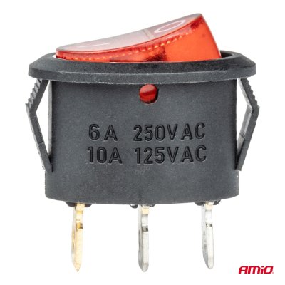 Eliptisk kontakt 12V/230V (med rødt lys) BU02