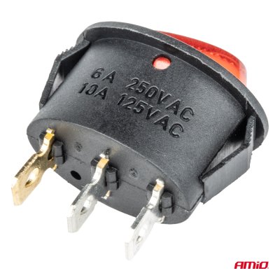 Eliptisk kontakt 12V/230V (med rødt lys) BU02
