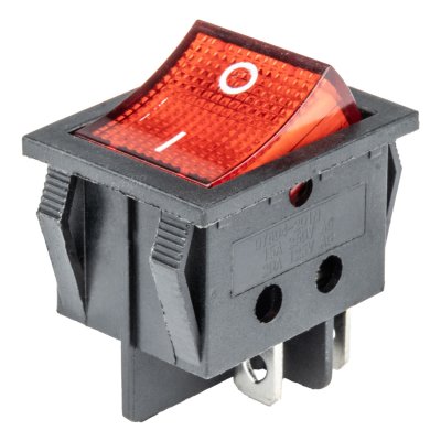 Rektangulær kontakt 12V/230V (med rødt lys) BU02