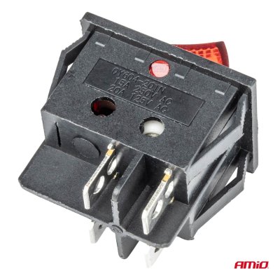 Rektangulær kontakt 12V/230V (med rødt lys) BU02