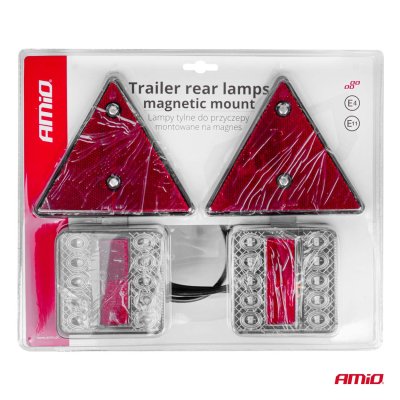 Magnetisk trailerlampe sæt med trekant