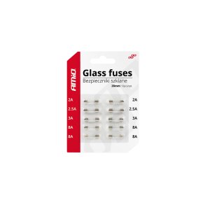 Glas sikringer mini (20mm) 10 stk