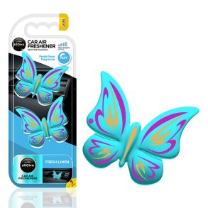 Bil luftfrisker AROMA FANCY SHAPES SORTSOMMERFUGL Frisk Linned