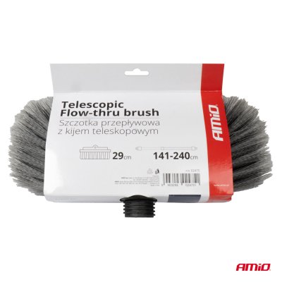 Teleskopisk flow-thru vaskebørste 141-240cm AMIO-02475