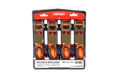 Ratchetbånd sæt 700kg 25mm 4,5m 4stk BELT-03