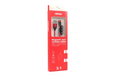 Magnetisk port Combo kabel Lightning/USB C/micro USB 1m UC-08
