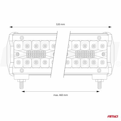 Arbejdende LED lysbjælke AWL28 140LED 520x74 420W COMBO 9-36V