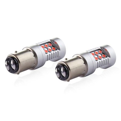 LED CANBUS 3030 24SMD 1157 BAY15D PR21/5W Rød 12V/24V
