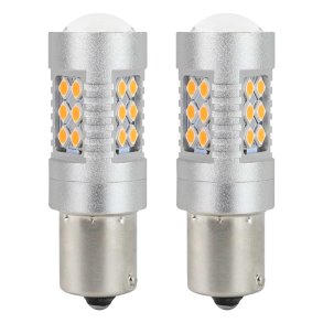 LED-pærer CANBUS 3030 24SMD 1156 BAU15S PY21W Amber 12V/24V
