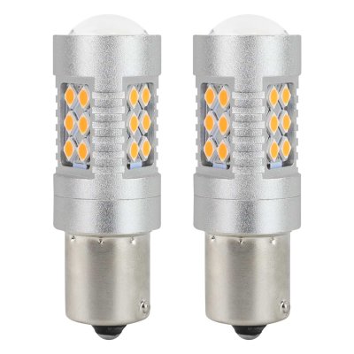 LED-pærer CANBUS 3030 24SMD 1156 BAU15S PY21W Amber 12V/24V