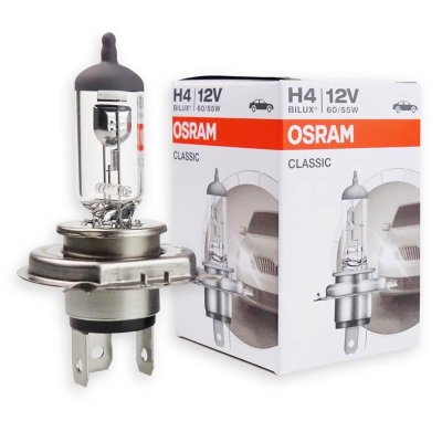 Halogenpære Osram Classic H4 12V 60/55 P43T