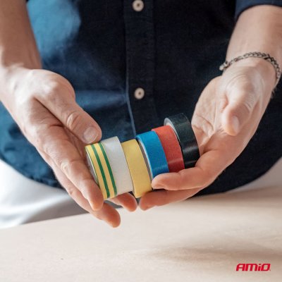 Farvetape sæt - 6 stk. 15 mm x 5 m