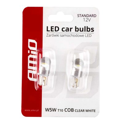 LED STANDARD T10 W5W COB HPC 12V Klar hvid