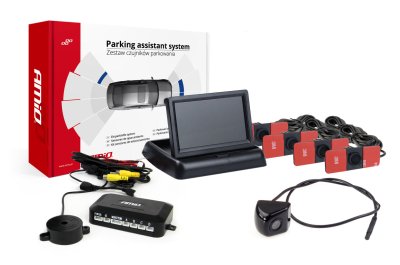 Parkeringsassistent system 4,3 TFT02 FLIP-UP CAM-310 sort indvendig montering 16,5mm