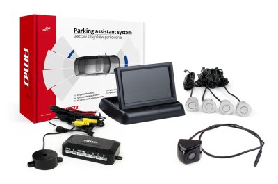 Parkering assistent system 4,3 TFT02 FLIP-UP CAM-310 sølv 22mm