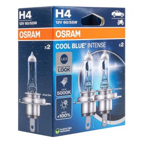 Halogenpærer Osram H4 12V 60/55W P43t Cool Blue NEXT GEN 5000K 2 stk