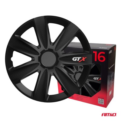 Bil fælge 4 stk sæt GTX sort carbon 16