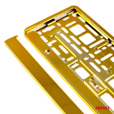 Nummerplade Ramme - GULD metalic