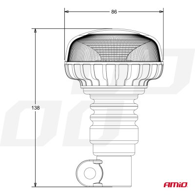 LED Advarselslampe flex R65 R10 12V 24V W21pl AMIO-02921