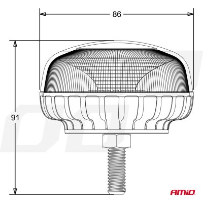 LED Advarselslampe R65 R10 12V 24V W21sb AMIO-02923