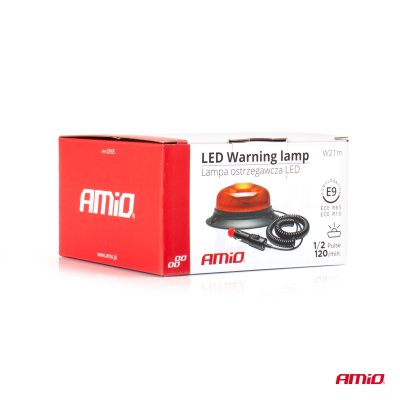 LED Advarselslampe W21m Magnetisk / 3 skruer R65 R10 18LED 12/24V IP56 AMIO-02925