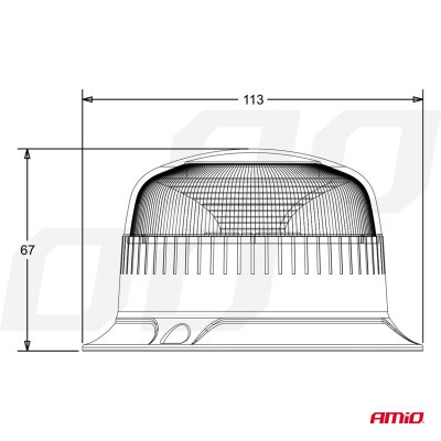 LED Advarselslampe R65 R10 12V 24V W213b AMIO-02926