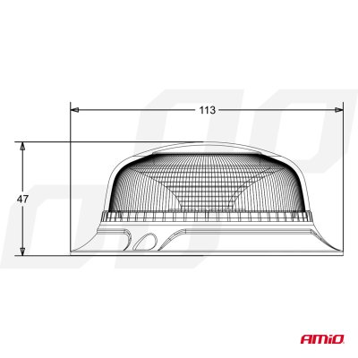 LED Advarselslampe R65 R10 12V 24V W213bl AMIO-02927