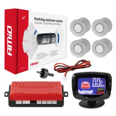 Parkingsassistent system LED-GRAF 4 sensor sølv