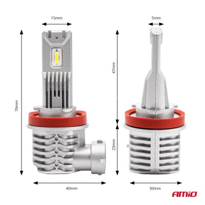 LED Forlygter X1 Serie H8/H9/H11/H16 AMiO-02967
