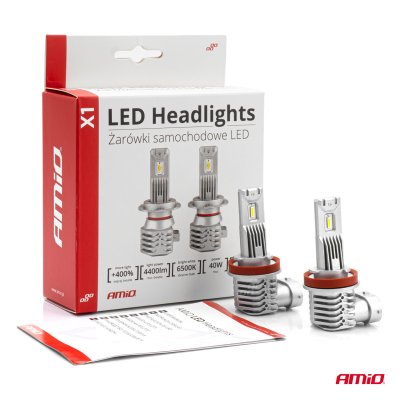 LED Forlygter X1 Serie H8/H9/H11/H16 AMiO-02967