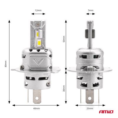 LED Hovedlygter X2 Serie H4/H19 AMiO-02972