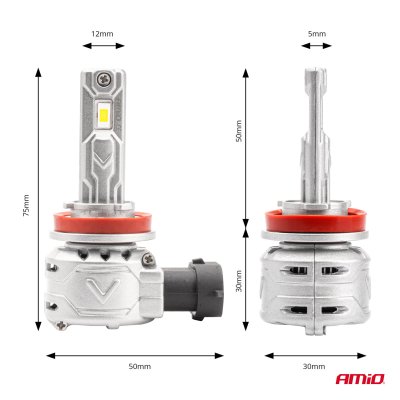 LED Hovedlygter X2 Serien H8/H9/H11/H16 AMiO-02974