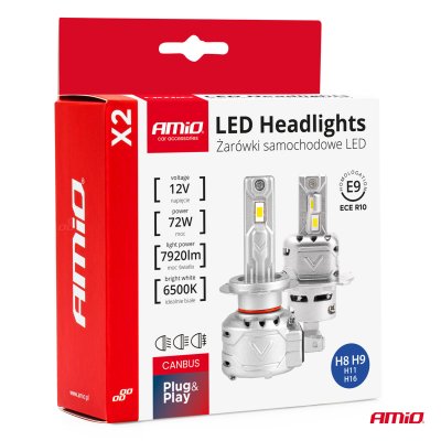 LED Hovedlygter X2 Serien H8/H9/H11/H16 AMiO-02974