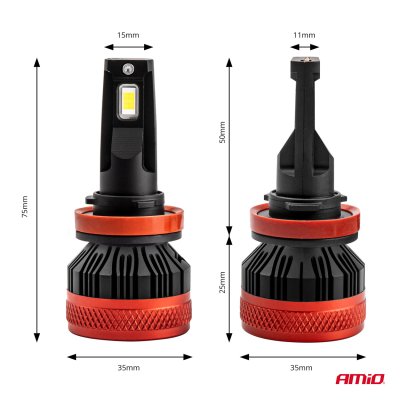LED Forlygter X3 Serie H8/H9/H11/H16 AMiO-02981