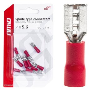 Spade type stikforbindelser 5.6mm 0.5-1.5mm2 10A 10 stk