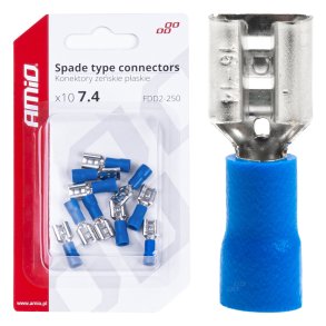 Spade type forbindelser 7.4mm 1.5-2.5mm2 15A 10 stk