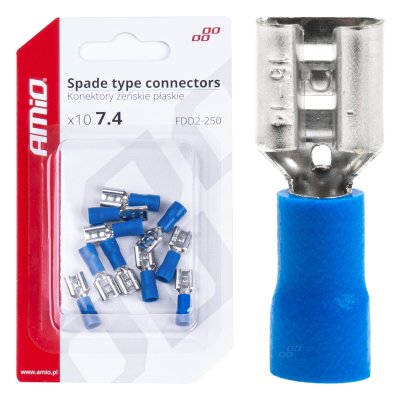 Spade type forbindelser 7.4mm 1.5-2.5mm2 15A 10 stk