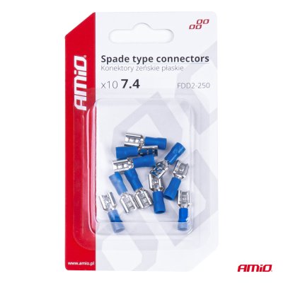 Spade type forbindelser 7.4mm 1.5-2.5mm2 15A 10 stk