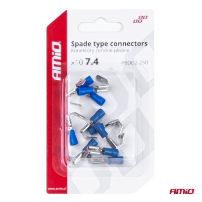Spade-type stikforbindelser 7.4/6.3mm 1.5-2.5mm2 15A 10 stk