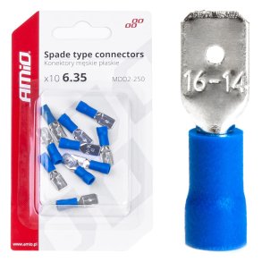 Spade-type stik 6.35mm 1.5-2.5mm2 15A 10 stk