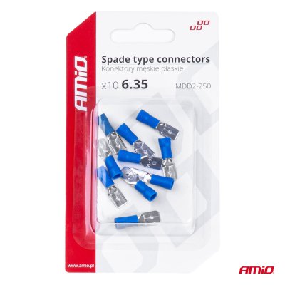 Spade-type stik 6.35mm 1.5-2.5mm2 15A 10 stk