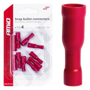 Snap bulletforbindere 4mm 0.5-1.5mm2 10A 10 stk.