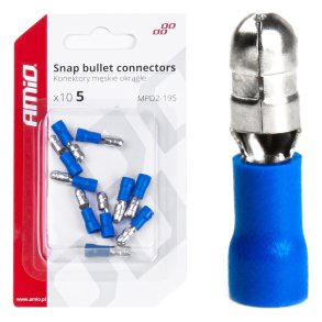 Snap Bullet stikforbindelser han 5mm 1.5-.25mm2 15A 10stk