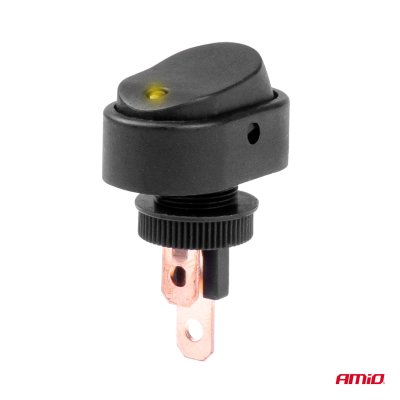 Elliptisk kontakt med gul lys 12/24V max 30A ON/OFF