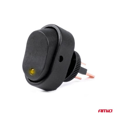 Elliptisk kontakt med gul lys 12/24V max 30A ON/OFF