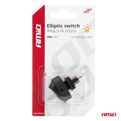 Elliptisk kontakt med gul lys 12/24V max 30A ON/OFF