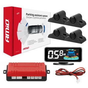 Parkeringsassistent system LED-GRAF 3D 4 sensor sort LASTBIL 19mm