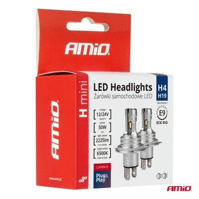 LED Forlygter H-mini Serie H4/H19 AMiO-03331